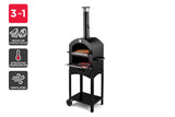NNEKG Cookmaster 3 in 1 Outdoor Charcoal Smoker Grill Pizza Oven