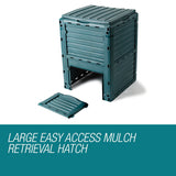 NNEMB 290L Aerated Compost Bin Food Waste Garden Recycling Composter Green