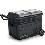 NNEMB 55L Dual Zone Portable Fridge Freezer with onboard Lithium Battery-12V/24V/240V-with 2 Doors-Wheels-for Camping-Car-Outings