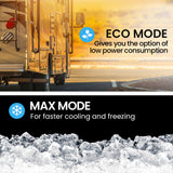 NNEMB 65L Dual Zone Portable Fridge Freezer with onboard Lithium Battery-12V/24V/240V-with 2 Doors-Wheels-for Camping-Car-Outings