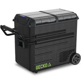 NNEMB 65L Dual Zone Portable Fridge Freezer with onboard Lithium Battery-12V/24V/240V-with 2 Doors-Wheels-for Camping-Car-Outings
