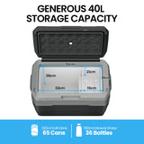 NNEMB 40L Portable Fridge Freezer 12V/24V/240V for Camping-Car-Caravan-Boats