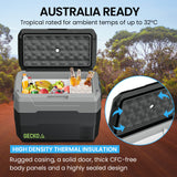 NNEMB 40L Portable Fridge Freezer 12V/24V/240V for Camping-Car-Caravan-Boats