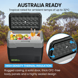 NNEMB 50L Portable Fridge Freezer 12V/24V/240V for Camping-Car-Caravan-Boats