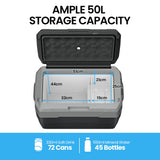 NNEMB 50L Portable Fridge Freezer 12V/24V/240V for Camping-Car-Caravan-Boats