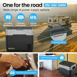 NNEMB 50L Portable Fridge Freezer 12V/24V/240V for Camping-Car-Caravan-Boats
