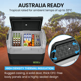 NNEMB 65L Portable Fridge Freezer 12V/24V/240V for Camping-Car-Caravan-Boats