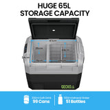 NNEMB 65L Portable Fridge Freezer 12V/24V/240V for Camping-Car-Caravan-Boats