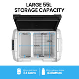 NNEMB 55L Portable Fridge Freezer 12V/24V/240V for Camping-Car-Caravan-Boats
