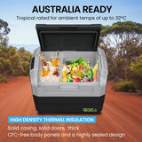 NNEMB 55L Portable Fridge Freezer 12V/24V/240V for Camping-Car-Caravan-Boats