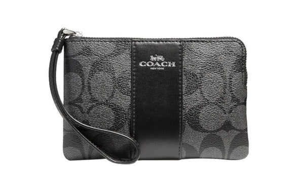 NNEKG Coach Corner Zip Wristlet In Signature Canvas (SVDK6)