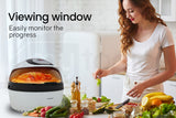 NNEMB 10L Electric Digital Air Fryer with Rotisserie-Rotating Fry Basket-Rack and Tongs-White
