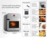 NNEMB 16L Digital Air Fryer with Rotisserie-Silver