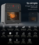NNEMB 16L Digital Air Fryer with Rotisserie-Black