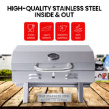 NNEMB Portable Gas BBQ with Stainless Steel Grill and a Reversible Cast Iron Plate