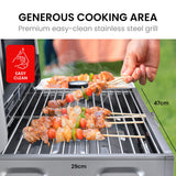 NNEMB Portable Gas BBQ with Stainless Steel Grill and a Reversible Cast Iron Plate