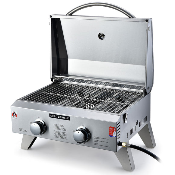 NNEMB 2-Burner Stainless Steel Portable Gas BBQ Grill