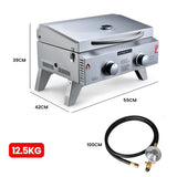 NNEMB 2-Burner Stainless Steel Portable Gas BBQ Grill