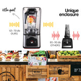 NNEMB Commercial Blender Quiet Enclosed Processor Smoothie Mixer Cafe Fruit
