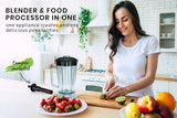 NNEMB 2L 2200W Commercial-Grade Blender with BPA-Free Jug for Drink-Smoothie-Food-Ice-White