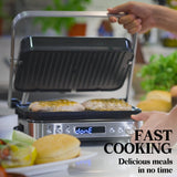 NNEMB 4-in-1 Smart Multi Contact Grill and Sandwich Panini Press-with Waffle Maker Plates