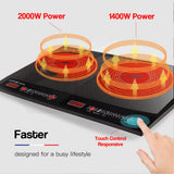 NNEMB Electric Induction Cooktop Portable Kitchen Ceramic Cooker Cooktop 15AMP