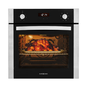 NNEMB 60cm Stainless Built-in 70L Grill 8 Function Fan Forced Electric Wall Oven