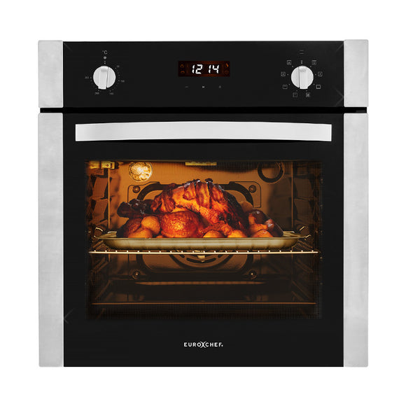 NNEMB 60cm Stainless Built-in 70L Grill 8 Function Fan Forced Electric Wall Oven