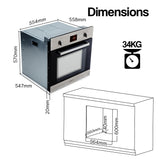 NNEMB 60cm 80L 8 Functions Built In Electric Wall Oven