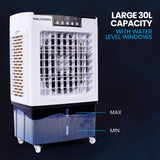 NNEMB 30L Evaporative Air Cooler Portable Industrial Fan-Purifier-Humidifier-Remote Control