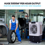 NNEMB 45L 125W Evaporative Air Cooler Portable Industrial Fan-Purifier-Humidifier-Remote Control