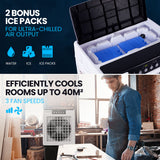 NNEMB 45L 125W Evaporative Air Cooler Portable Industrial Fan-Purifier-Humidifier-Remote Control
