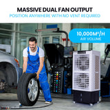NNEMB 35L 220W Evaporative Air Cooler Portable Industrial Fan-Purifier-Humidifier-Remote Control