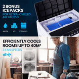 NNEMB 35L 220W Evaporative Air Cooler Portable Industrial Fan-Purifier-Humidifier-Remote Control