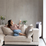 NNEMB 6L Evaporative Air Cooler Portable Household Fan-Purifier-Humidifier-Remote Control-White and Grey