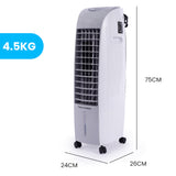 NNEMB 6L Evaporative Air Cooler Portable Household Fan-Purifier-Humidifier-Remote Control-White and Grey