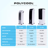 NNEMB 8L Evaporative Air Cooler Portable Home Fan-Purifier-Humidifier-Remote Control-Grey and White