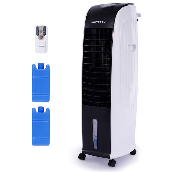 NNEMB 8L Evaporative Air Cooler Portable Home Fan-Purifier-Humidifier-Remote Control-Black and White