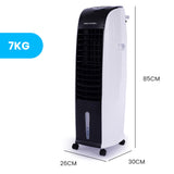 NNEMB 8L Evaporative Air Cooler Portable Home Fan-Purifier-Humidifier-Remote Control-Black and White