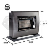 NNEMB Supaheat II LPG Indoor Gas Heater Room Floor Portable Flueless Radiant