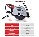 NNEMB 355mm Electric Circular Concrete Saw Wet/Dry-with Diamond Blade