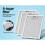 NNEDSZ   900mm Stainless Steel Kitchen Canopy With 4 PCS filter Replacement