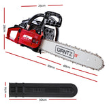 NNEDSZ 52CC Petrol Commercial Chainsaw Chain Saw Bar E-Start Black
