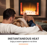 NNEMB 65cm Built In Recessed Electric Fireplace Heater with Flame Effect Options