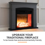 NNEMB 65cm Built In Recessed Electric Fireplace Heater with Flame Effect Options
