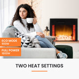 NNEMB 65cm Built In Recessed Electric Fireplace Heater with Flame Effect Options