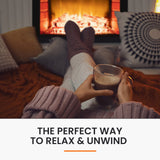 NNEMB 65cm Built In Recessed Electric Fireplace Heater with Flame Effect Options