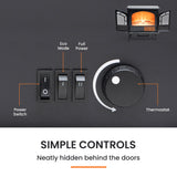 NNEMB Free Standing Electric Log Stove Fireplace Heater with Flame Effect