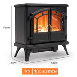 NNEMB Free Standing Electric Log Stove Fireplace Heater with Flame Effect