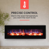 NNEMB 105cm Wall Mounted Electric Fireplace Heater with Flame Effect Options